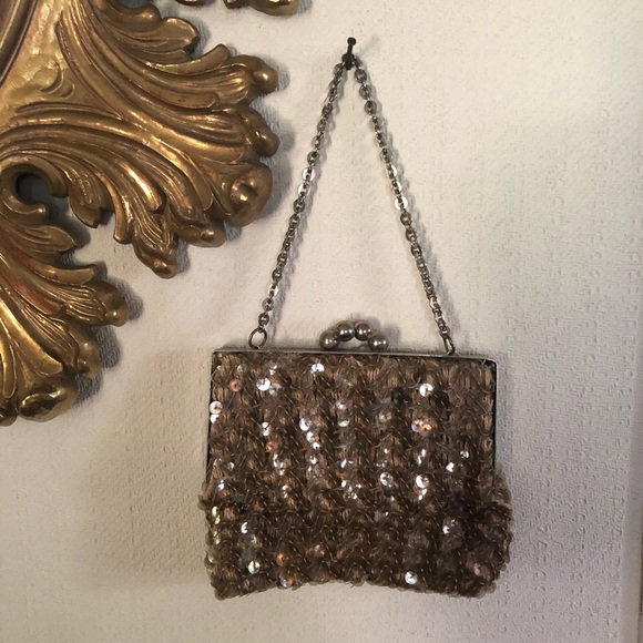 Small Vintage Sequined Handbag - Picture 3 of 7
